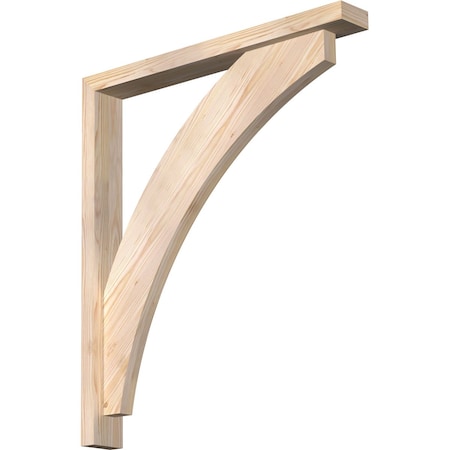Ekena Millwork Thorton Block Smooth Bracket w/ Offset Brace, Douglas Fir, 3 1/2"W x 28"D x 32"H BKT0402X28X32THR05SDF
